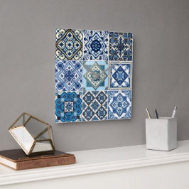 Relógio Quadrado Azulejos do Mediterrâneo, Portugal, Azulejo, Majol