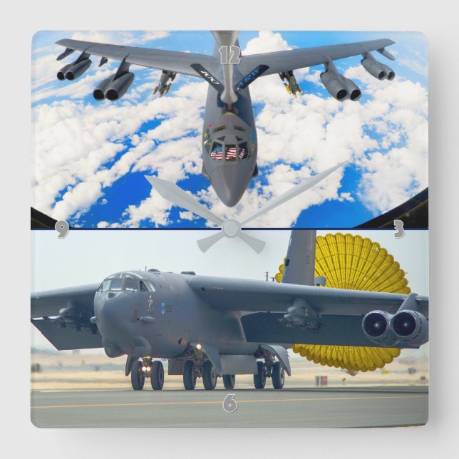 RELÓGIO QUADRADO B-52H ESTRATOFORTRESS (Frente)