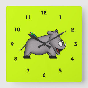 Relógio Quadrado Baby Rhino