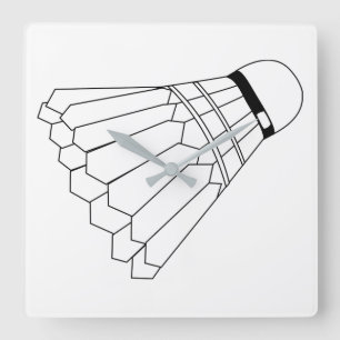 Relógio Quadrado Badminton Shuttle