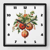 Balas de Natal Vermelhas com Holly Festivo