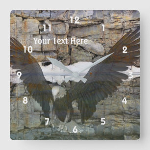 Relógio Quadrado Bald Eagle Fantasy Animal Art