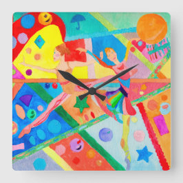 Relógio Quadrado Ballerina Designer Wall Clock - Art Gifs - Design