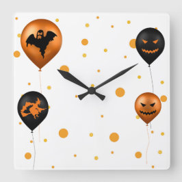 Relógio Quadrado Balões do Partido Feliz Halloween