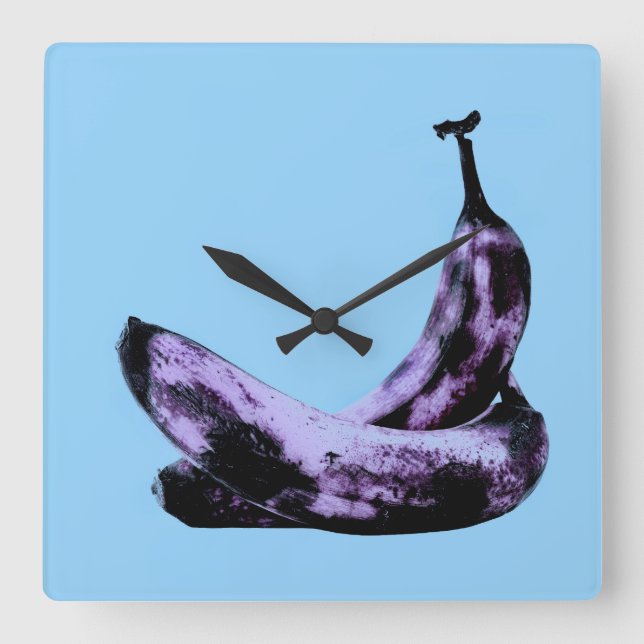 Relógio Quadrado Bananas-Rosa Pop (Frente)