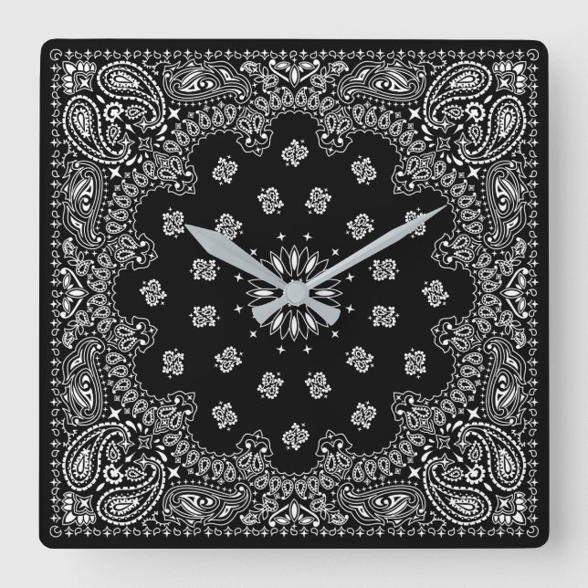 Relógio Quadrado bandana paisley square clock (Frente)