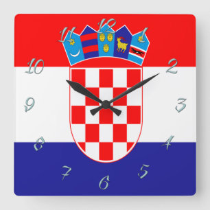 Relógio Quadrado Bandeira croata