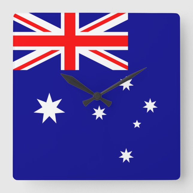 Relógio Quadrado Bandeira da Austrália (Frente)