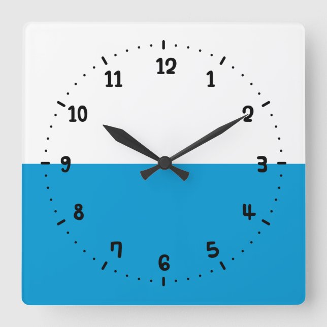 Relógio Quadrado Bandeira da Baviera Square Wall Clock (Frente)