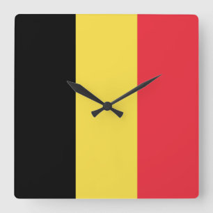Relógio Quadrado Bandeira da Bélgica