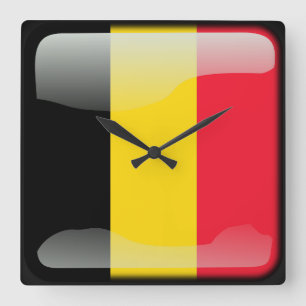 Relógio Quadrado Bandeira da Bélgica