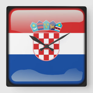 Relógio Quadrado Bandeira da Croácia