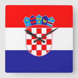 Relógio Quadrado Bandeira da Croácia