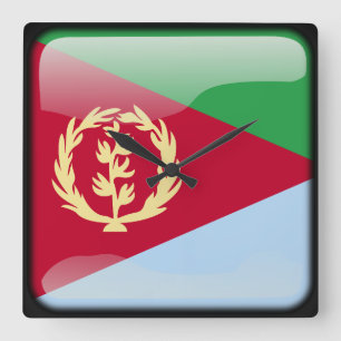 Relógio Quadrado Bandeira da Eritreia