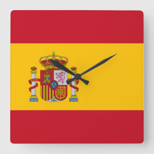 Relógio Quadrado Bandeira da Espanha