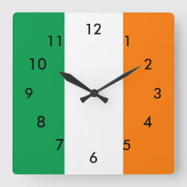 Relógio Quadrado Bandeira da Irlanda