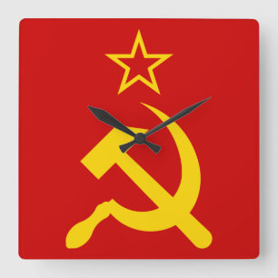 Relógio Quadrado Bandeira da URSS - Bandeira da União Soviética