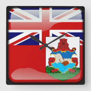 Relógio Quadrado Bandeira das Bermudas