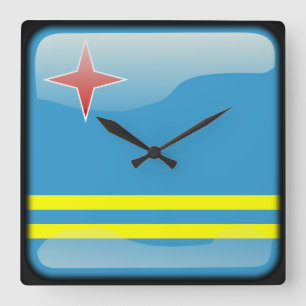 Relógio Quadrado Bandeira de Aruba