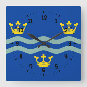 Relógio Quadrado Bandeira de Cambridgeshire Square Wall Clock