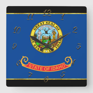 Relógio Quadrado bandeira de Idaho