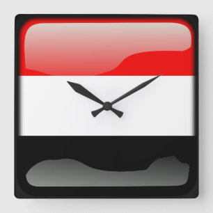 Relógio Quadrado Bandeira de Iraque