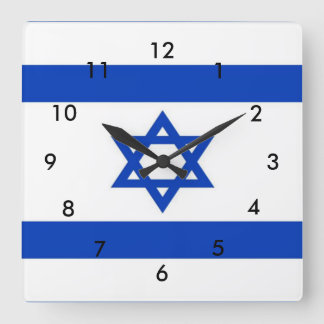 Relógio Quadrado Bandeira de Israel