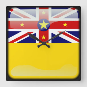 Relógio Quadrado Bandeira de Niue