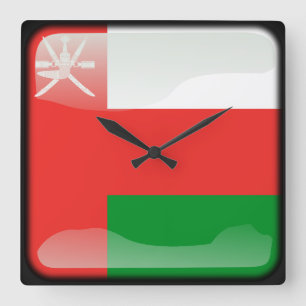 Relógio Quadrado Bandeira de Omã