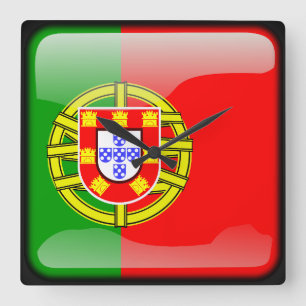 Relógio Quadrado Bandeira de Portugal