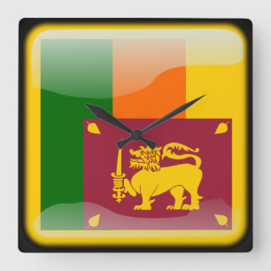 Relógio Quadrado Bandeira de Sri Lanka