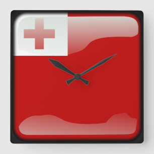 Relógio Quadrado Bandeira de Tonga
