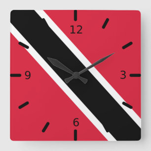 Relógio Quadrado Bandeira de Trinidad e Tobago