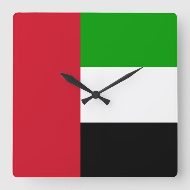 Relógio Quadrado Bandeira de United Arab Emirates (Frente)