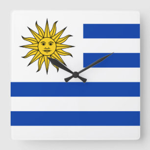 Relógio Quadrado Bandeira de Uruguai Banda oriental