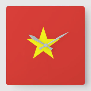 Relógio Quadrado Bandeira de Vietnam