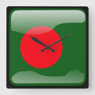 Relógio Quadrado Bandeira do Bangladesh