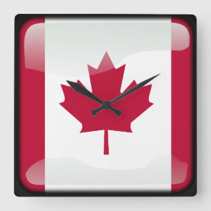 Relógio Quadrado Bandeira do Canadá