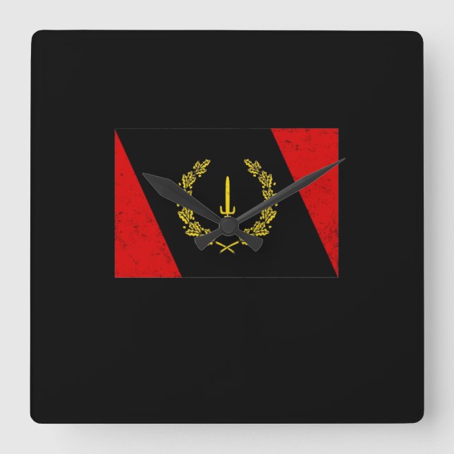 Relógio Quadrado Bandeira do Patrimônio Negro Americano em 1967 (Frente)