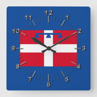 Relógio Quadrado Bandeira do Piemonte (Itália)