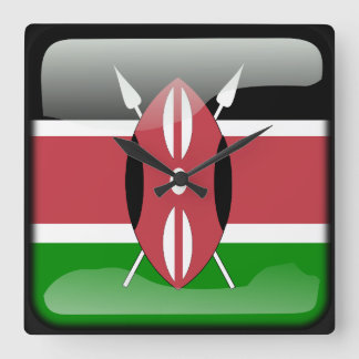 Relógio Quadrado Bandeira do Quénia