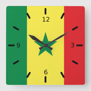 Relógio Quadrado Bandeira do Senegal