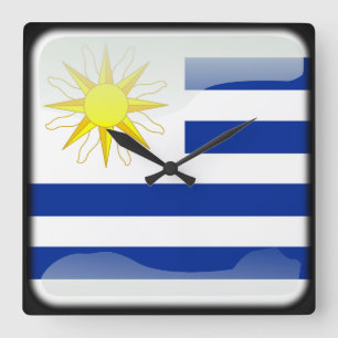 Relógio Quadrado Bandeira do Uruguai