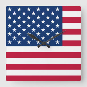 Relógio Quadrado Bandeira dos Estados Unidos da América