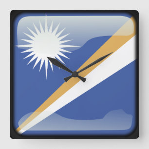 Relógio Quadrado Bandeira dos Marshall Islands