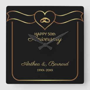 Relógio Quadrado Bandeira Dourado