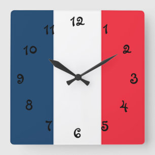 Relógio Quadrado Bandeira francesa
