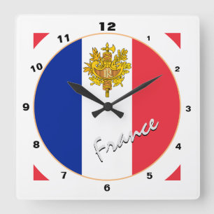Relógio Quadrado Bandeira Francesa Moderna, Trendy France Home / de