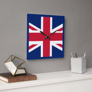 Relógio Quadrado Bandeira Inglesa Patriótica