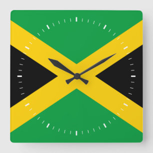 Relógio Quadrado Bandeira jamaicana